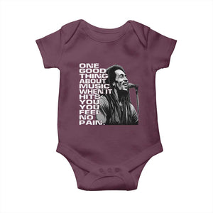 Vintage Marley Baby Onesie Jamaica Jamaican Rasta Reggage Music TS10 Maroon Print Your Wear