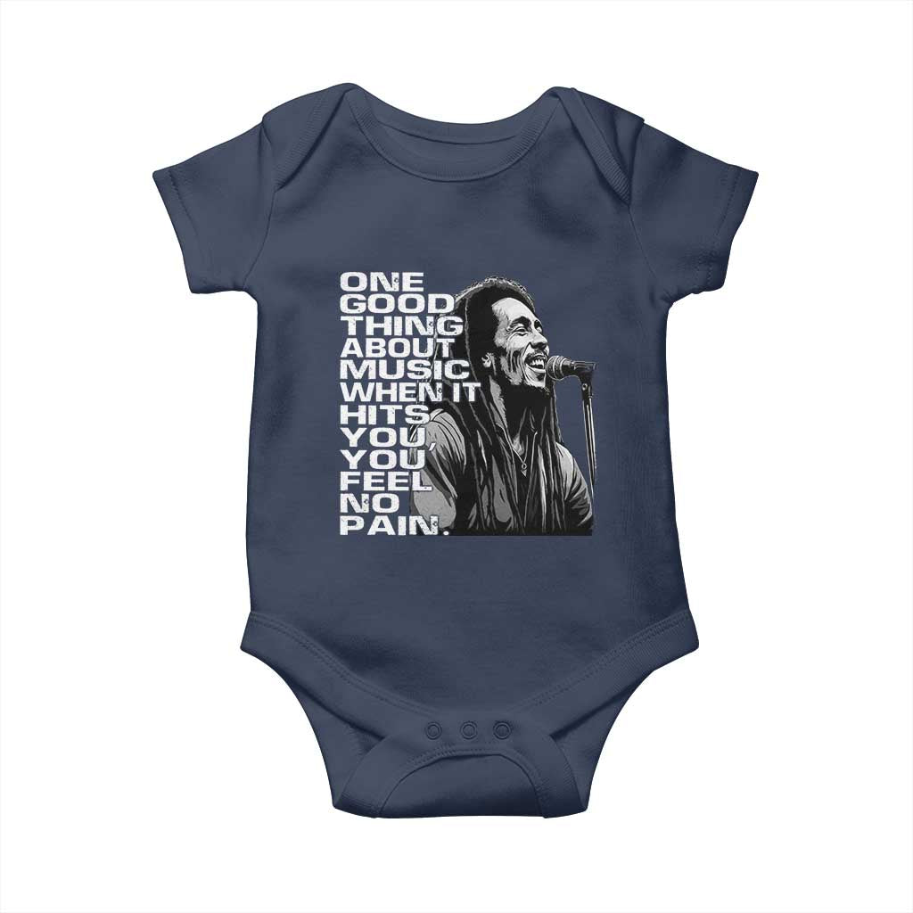 Vintage Marley Baby Onesie Jamaica Jamaican Rasta Reggage Music TS10 Navy Print Your Wear