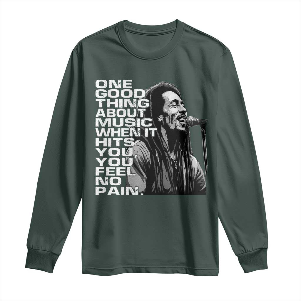 Vintage Marley Long Sleeve Shirt Jamaica Jamaican Rasta Reggage Music TS10 Dark Forest Green Print Your Wear