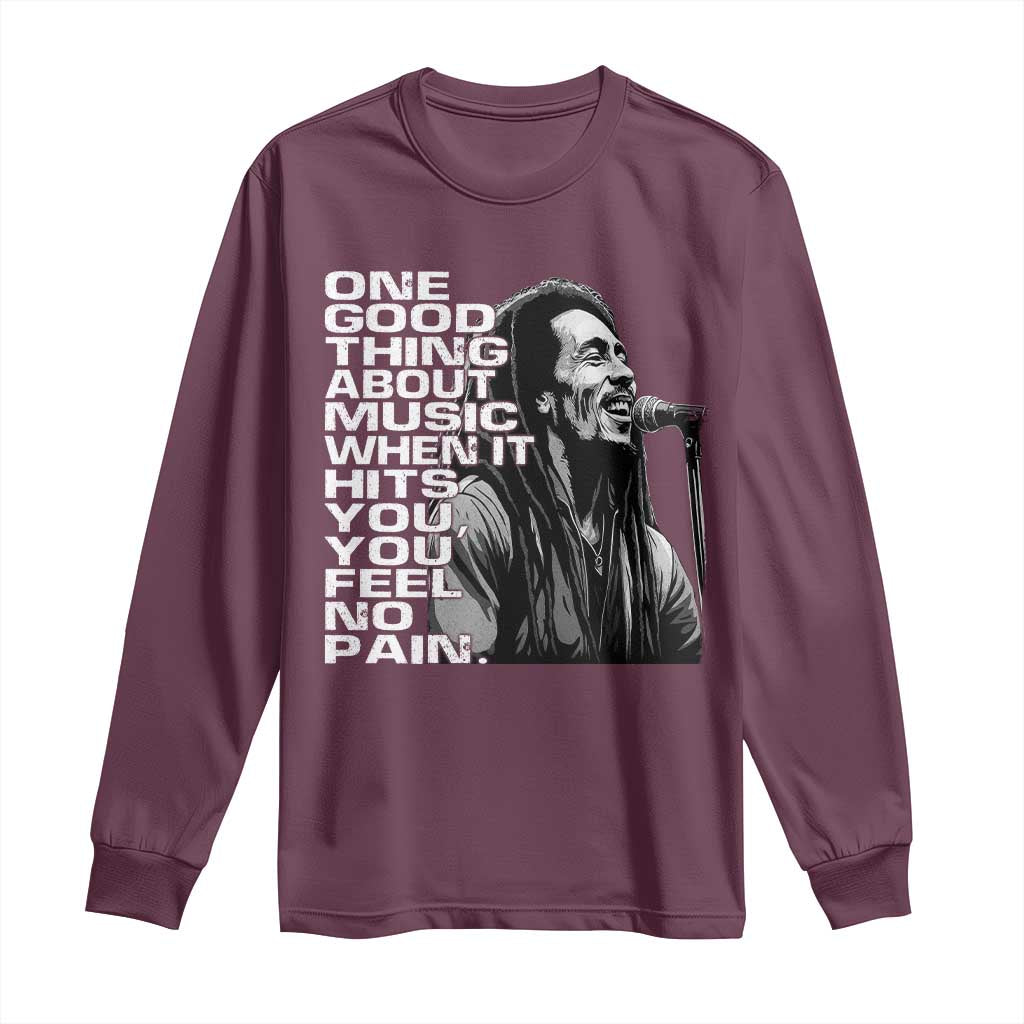 Vintage Marley Long Sleeve Shirt Jamaica Jamaican Rasta Reggage Music TS10 Maroon Print Your Wear