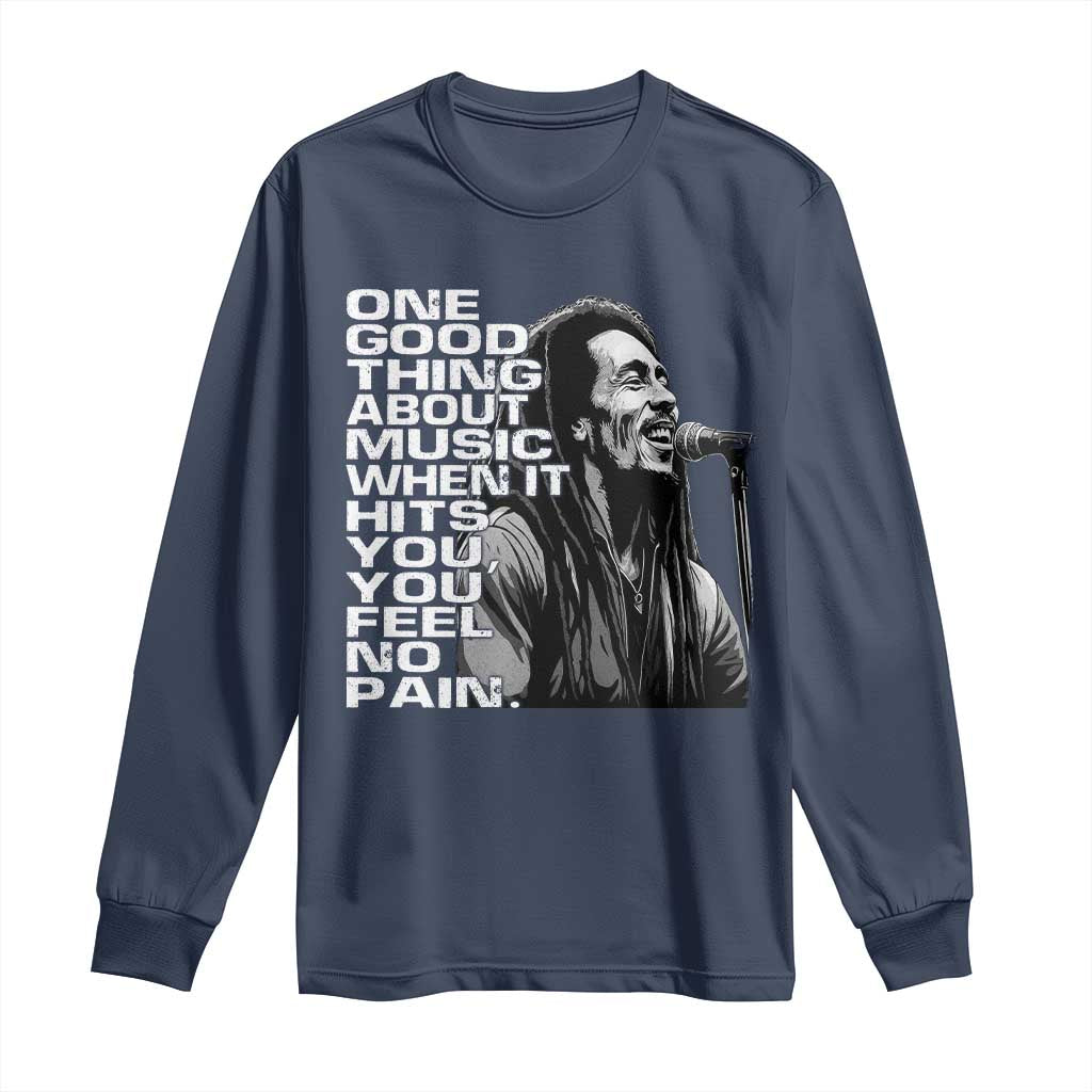Vintage Marley Long Sleeve Shirt Jamaica Jamaican Rasta Reggage Music TS10 Navy Print Your Wear