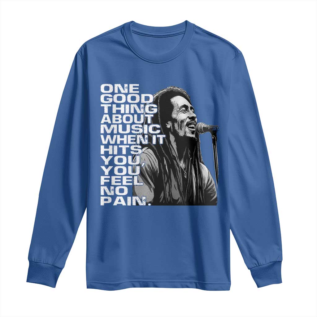 Vintage Marley Long Sleeve Shirt Jamaica Jamaican Rasta Reggage Music TS10 Royal Blue Print Your Wear