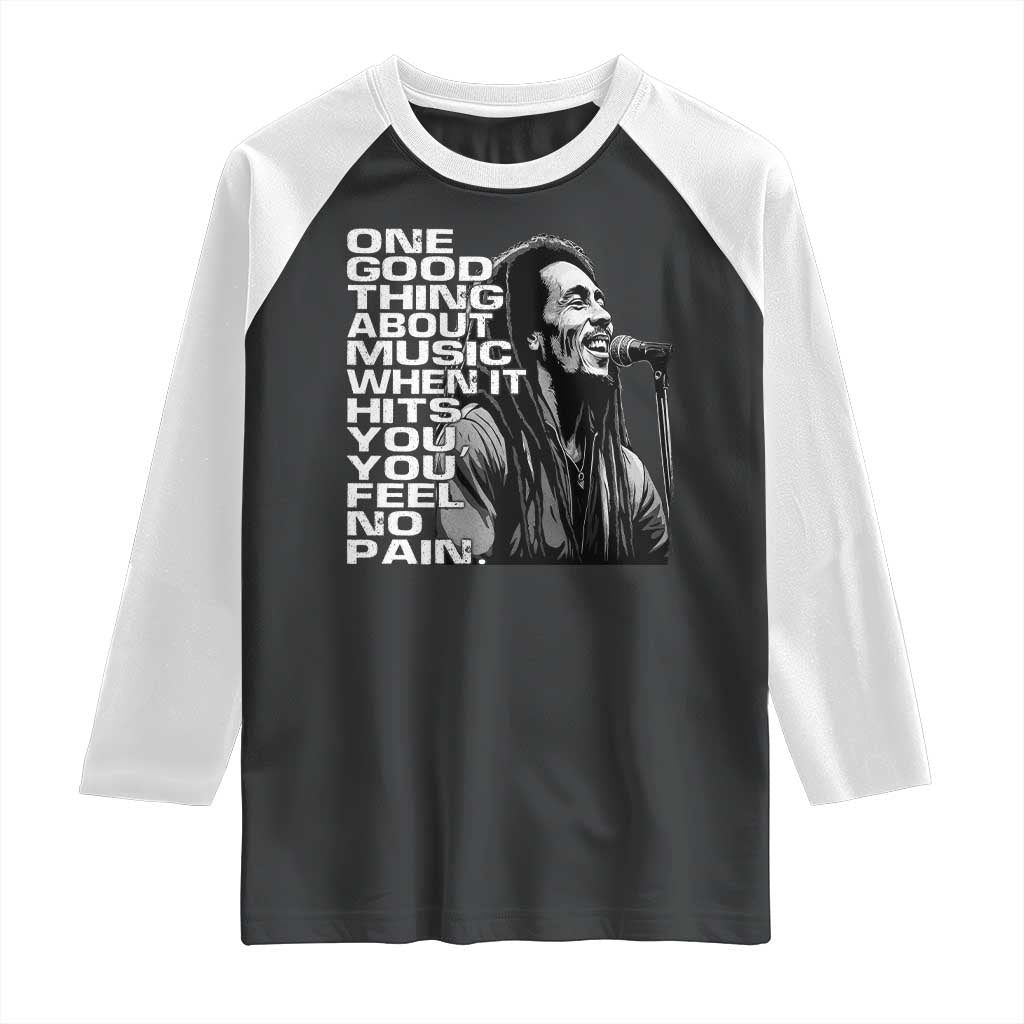 Vintage Marley Raglan Shirt Jamaica Jamaican Rasta Reggage Music TS10 Black White Print Your Wear