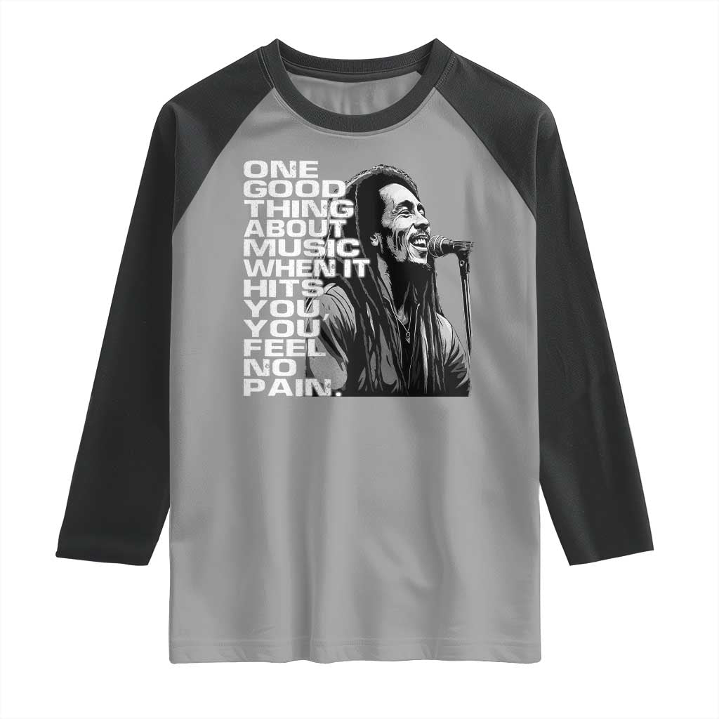 Vintage Marley Raglan Shirt Jamaica Jamaican Rasta Reggage Music TS10 Sport Gray Black Print Your Wear