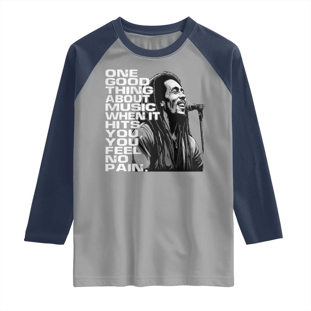 Vintage Marley Raglan Shirt Jamaica Jamaican Rasta Reggage Music TS10 Sport Gray Navy Print Your Wear