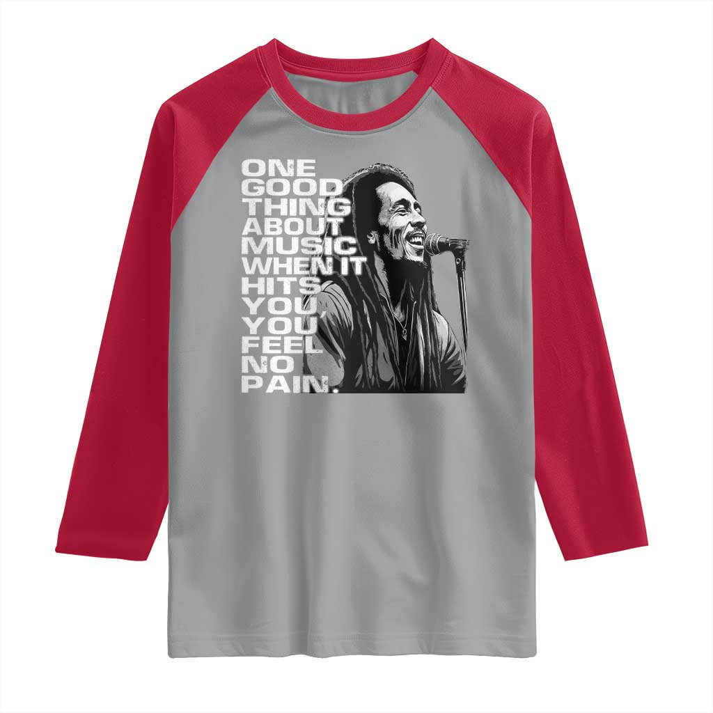 Vintage Marley Raglan Shirt Jamaica Jamaican Rasta Reggage Music TS10 Sport Gray Red Print Your Wear