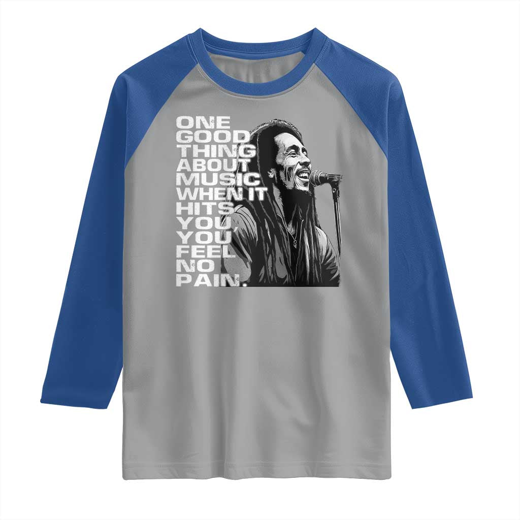 Vintage Marley Raglan Shirt Jamaica Jamaican Rasta Reggage Music TS10 Sport Gray Royal Print Your Wear
