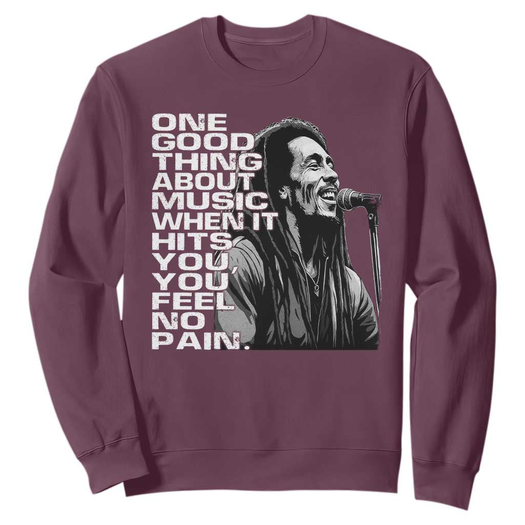 Vintage Marley Sweatshirt Jamaica Jamaican Rasta Reggage Music TS10 Maroon Print Your Wear