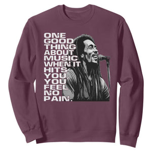 Vintage Marley Sweatshirt Jamaica Jamaican Rasta Reggage Music TS10 Maroon Print Your Wear