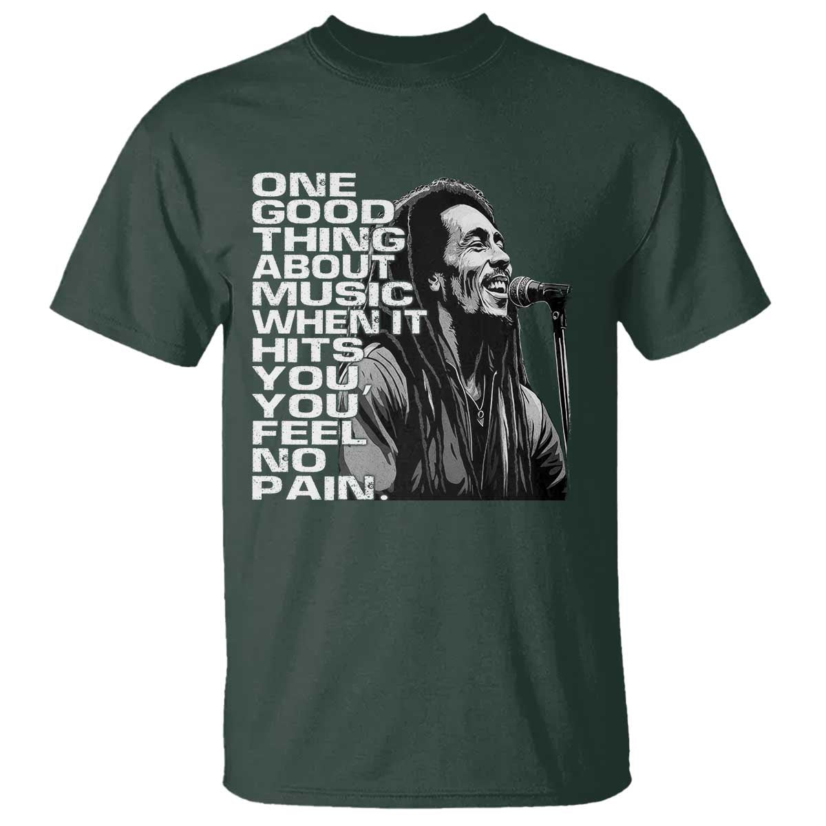 Vintage Marley T Shirt - Jamaica Jamaican Rasta Reggae Music Legend Tee TS10 Dark Forest Green Print Your Wear