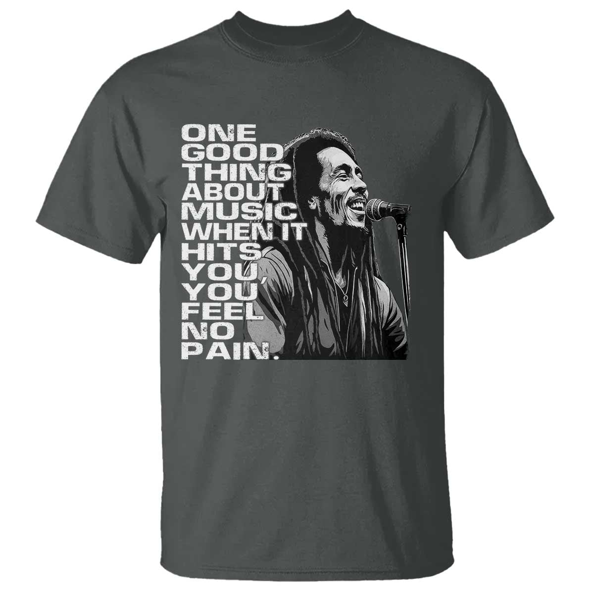 Vintage Marley T Shirt - Jamaica Jamaican Rasta Reggae Music Legend Tee TS10 Dark Heather Print Your Wear