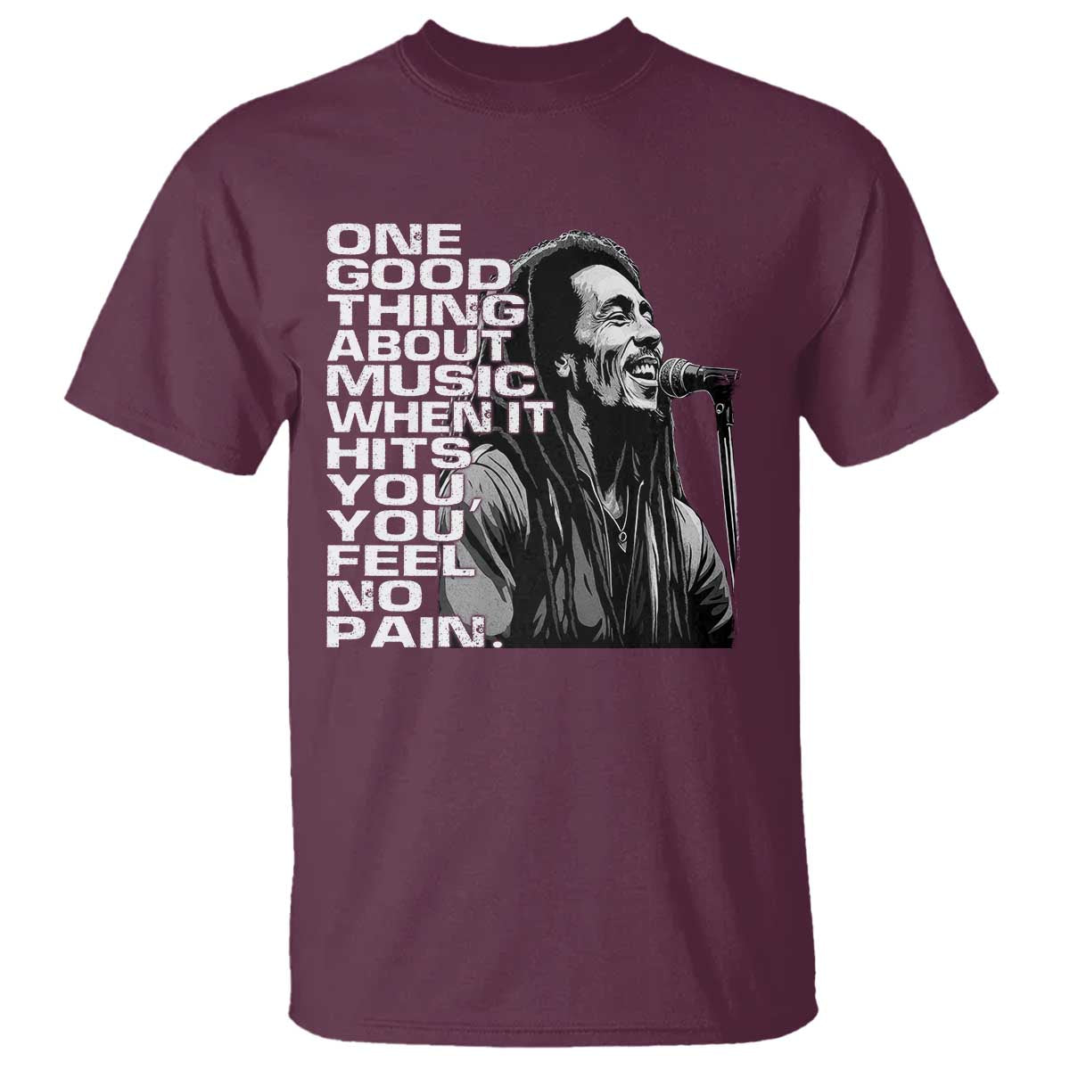 Vintage Marley T Shirt - Jamaica Jamaican Rasta Reggae Music Legend Tee TS10 Maroon Print Your Wear