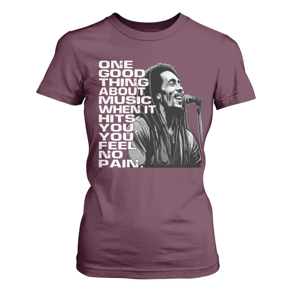 Vintage Marley T Shirt For Women Jamaica Jamaican Rasta Reggage Music TS10 Maroon Print Your Wear