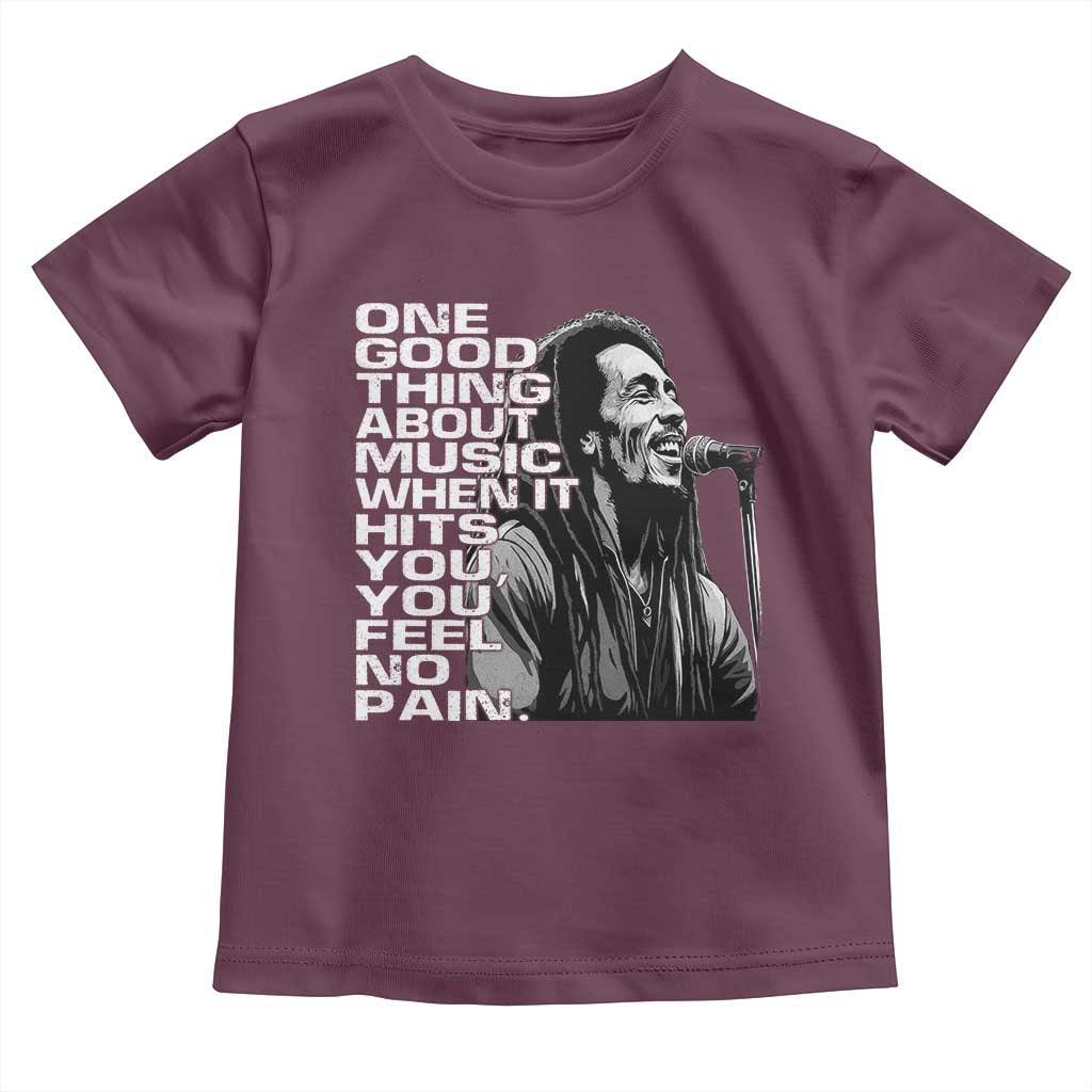 Vintage Marley Toddler T Shirt Jamaica Jamaican Rasta Reggage Music TS10 Maroon Print Your Wear