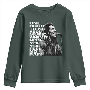Vintage Marley Youth Sweatshirt Jamaica Jamaican Rasta Reggage Music TS10 Dark Forest Green Print Your Wear