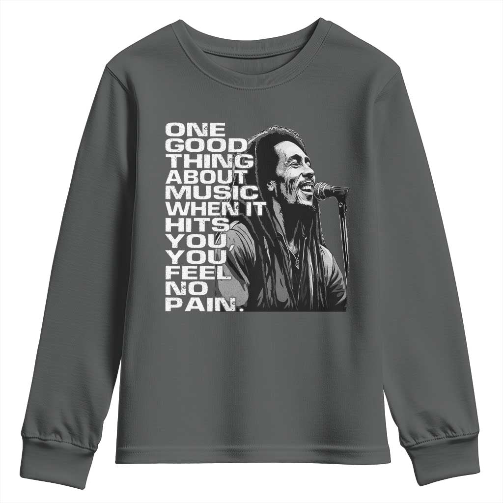 Vintage Marley Youth Sweatshirt Jamaica Jamaican Rasta Reggage Music TS10 Dark Heather Print Your Wear