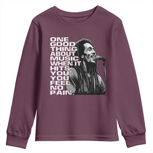 Vintage Marley Youth Sweatshirt Jamaica Jamaican Rasta Reggage Music TS10 Maroon Print Your Wear