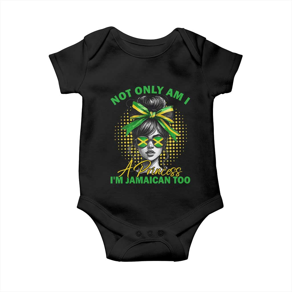 Jamaican Girl Baby Onesie Messy Bun Not Only Am I A Princess Im Jamaican Too TS10 Black Print Your Wear
