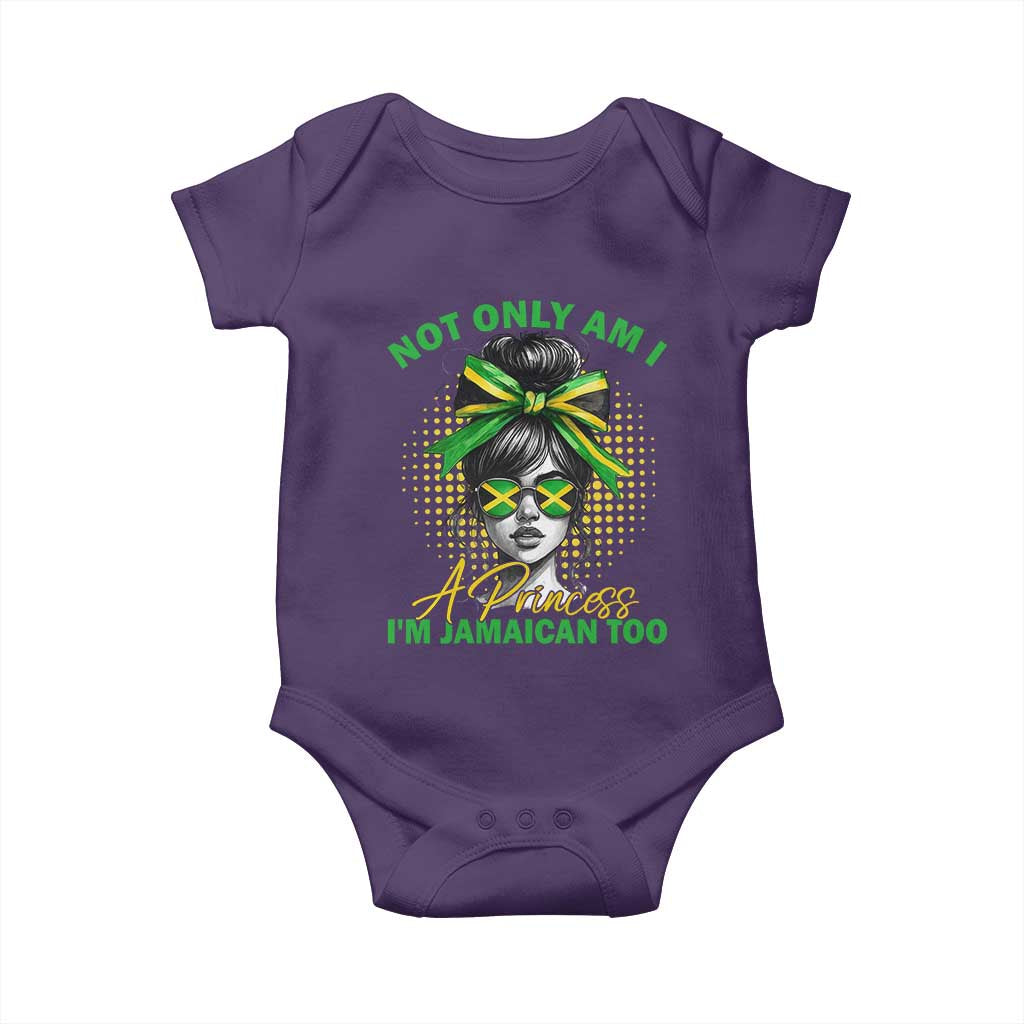 Jamaican Girl Baby Onesie Messy Bun Not Only Am I A Princess Im Jamaican Too TS10 Purple Print Your Wear