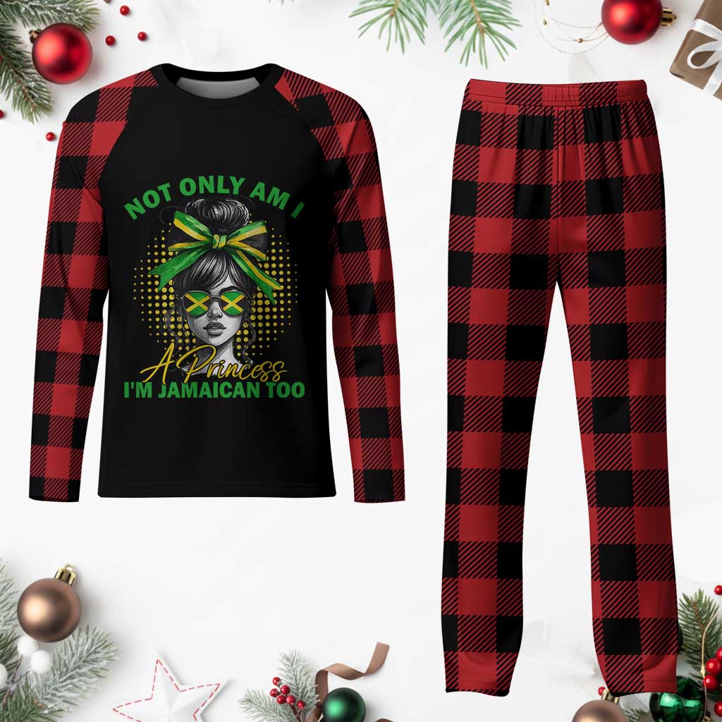 Jamaican Girl Plaid Pajama Set Messy Bun Not Only Am I A Princess Im Jamaican Too TS10 Buffalo Plaid Print Your Wear
