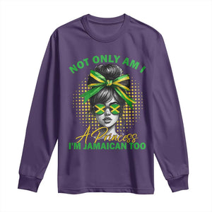 Jamaican Girl Long Sleeve Shirt Messy Bun Not Only Am I A Princess Im Jamaican Too TS10 Purple Print Your Wear
