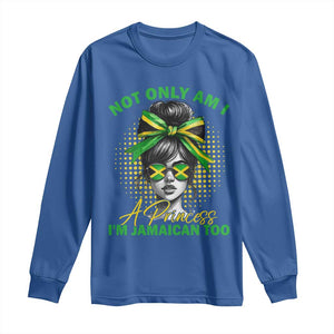 Jamaican Girl Long Sleeve Shirt Messy Bun Not Only Am I A Princess Im Jamaican Too TS10 Royal Blue Print Your Wear