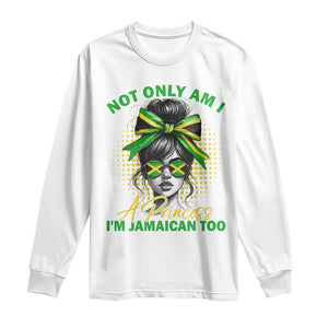Jamaican Girl Long Sleeve Shirt Messy Bun Not Only Am I A Princess Im Jamaican Too TS10 White Print Your Wear