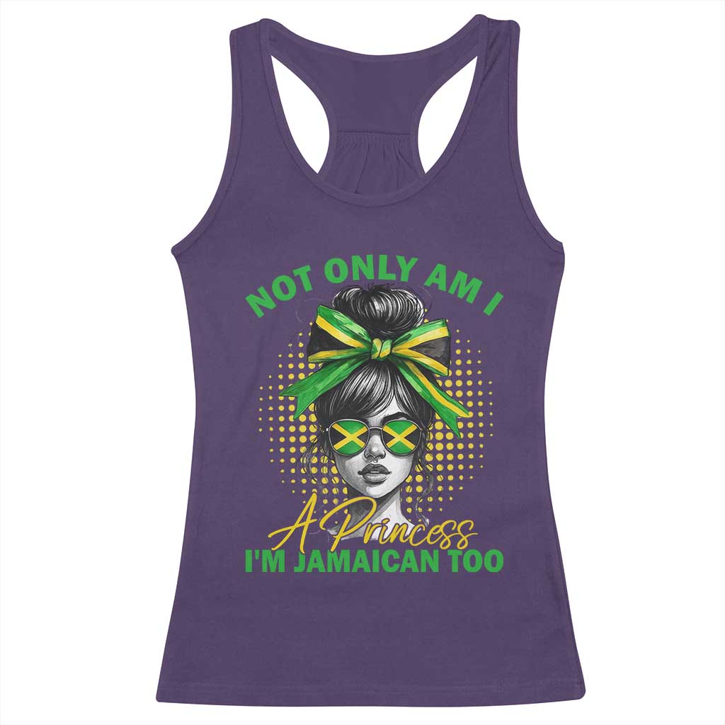 Jamaican Girl Racerback Tank Top Messy Bun Not Only Am I A Princess Im Jamaican Too TS10 Purple Print Your Wear
