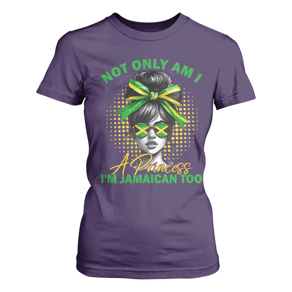 Jamaican Girl T Shirt For Women Messy Bun Not Only Am I A Princess Im Jamaican Too TS10 Purple Print Your Wear