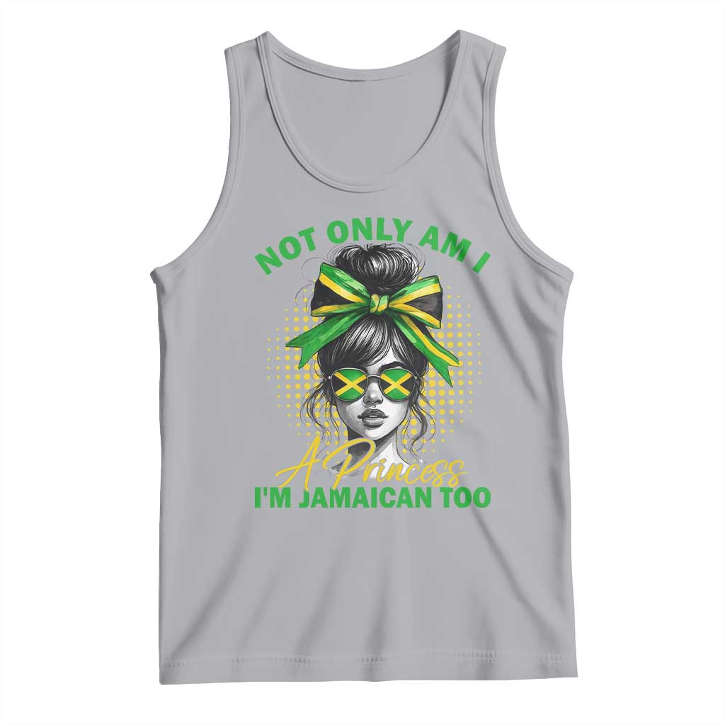 Jamaican Girl Tank Top Messy Bun Not Only Am I A Princess Im Jamaican Too TS10 Athletic Heather Print Your Wear