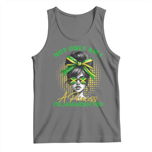 Jamaican Girl Tank Top Messy Bun Not Only Am I A Princess Im Jamaican Too TS10 Black Heather Print Your Wear