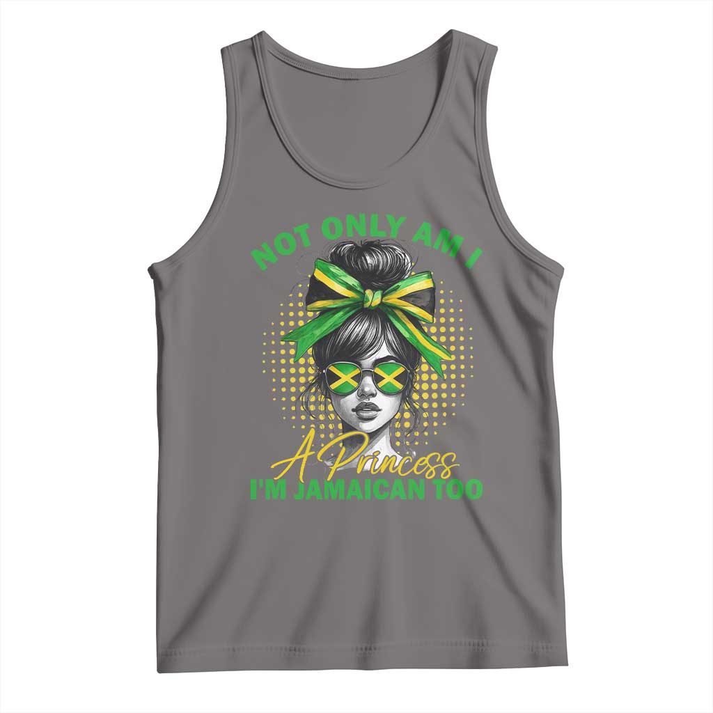 Jamaican Girl Tank Top Messy Bun Not Only Am I A Princess Im Jamaican Too TS10 Deep Heather Print Your Wear