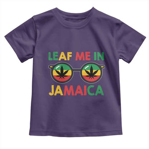 Leaf Me In Jamaica Toddler T Shirt Funny Weed Stoner Marijuana Jamaican Rasta Reggae TS10 Purple Print Your Wear