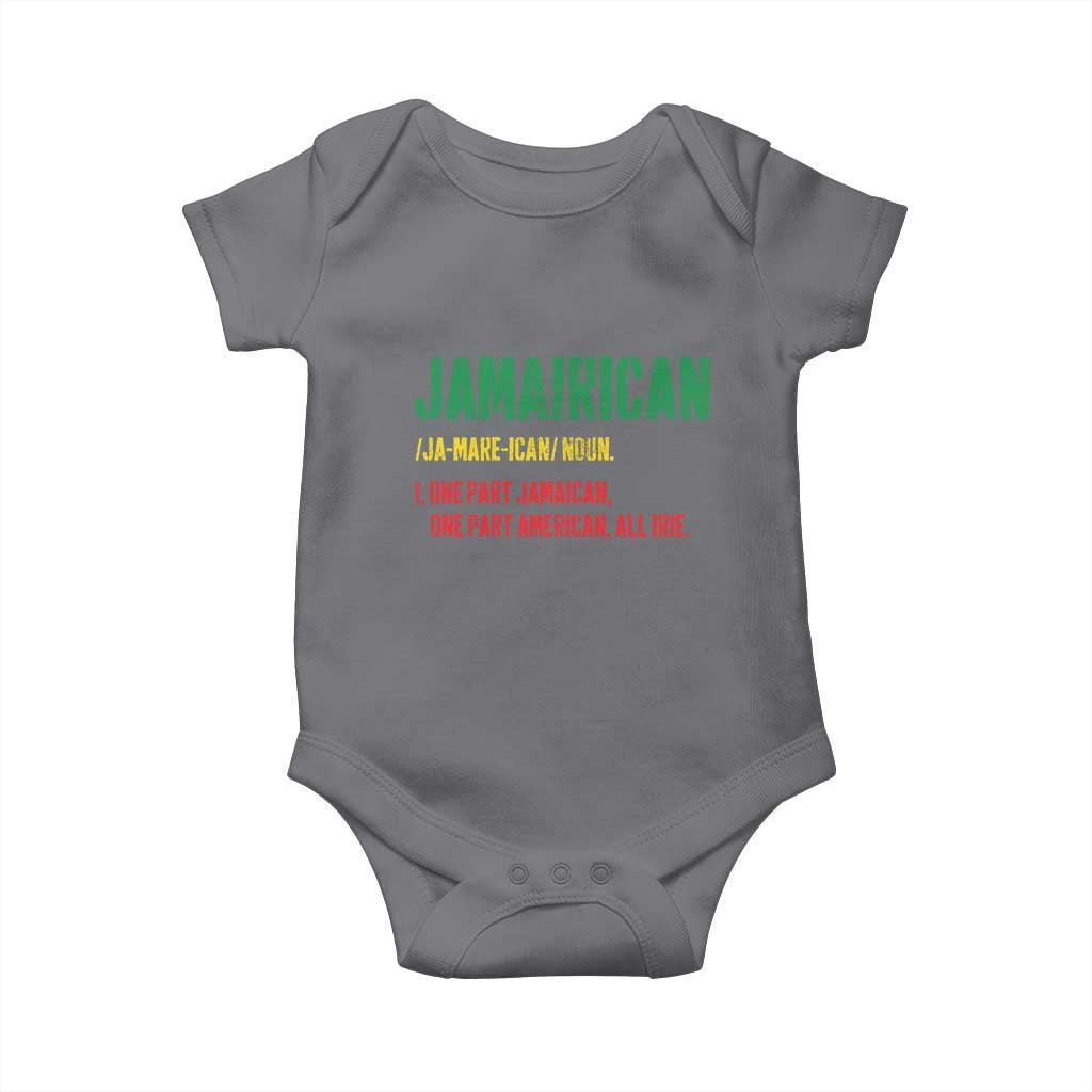 Funny Jamaican American Baby Onesie Retro Jamairican Roots TS10 Charcoal Print Your Wear