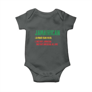 Funny Jamaican American Baby Onesie Retro Jamairican Roots TS10 Dark Heather Print Your Wear