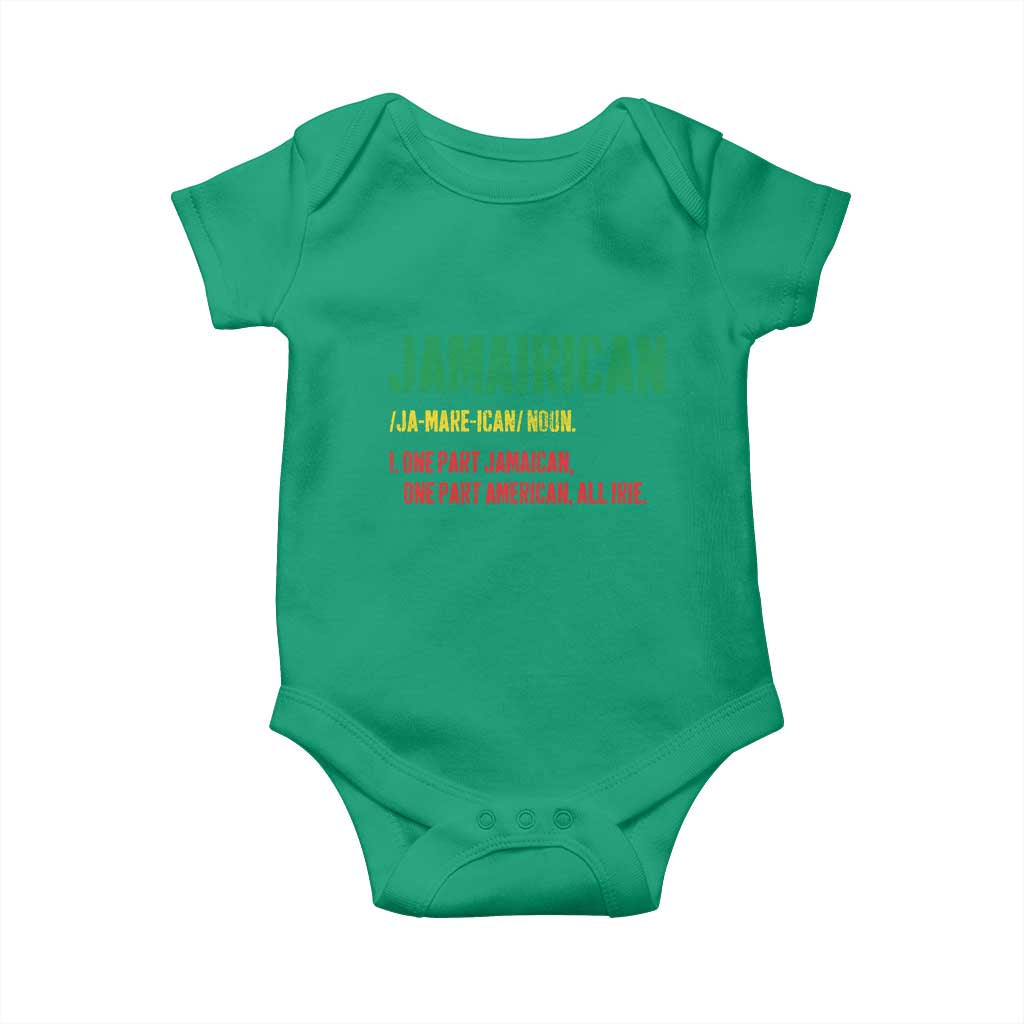 Funny Jamaican American Baby Onesie Retro Jamairican Roots TS10 Irish Green Print Your Wear