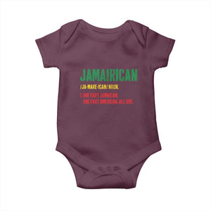 Funny Jamaican American Baby Onesie Retro Jamairican Roots TS10 Maroon Print Your Wear