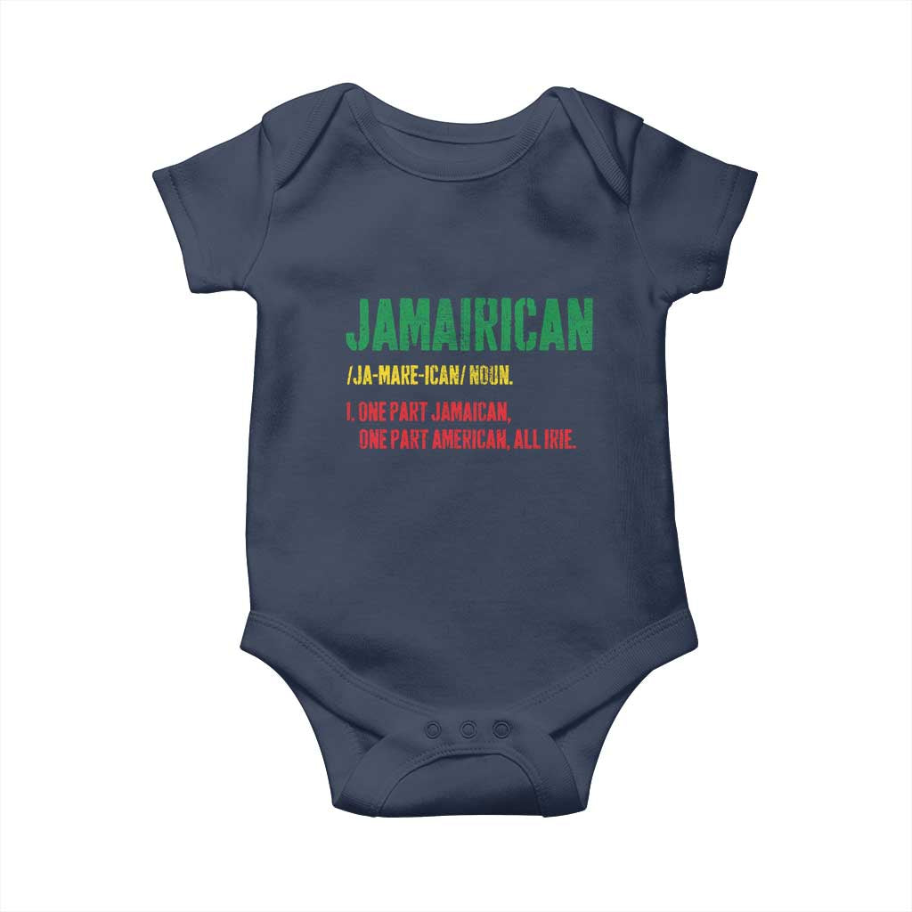 Funny Jamaican American Baby Onesie Retro Jamairican Roots TS10 Navy Print Your Wear