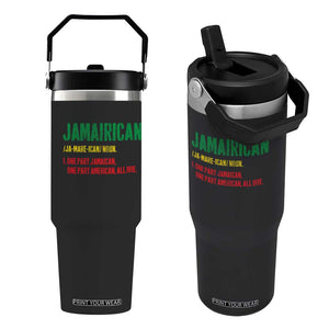 Funny Jamaican American Flip Straw Tumbler Retro Jamairican Roots TS10 One Size: 30 oz Black Print Your Wear