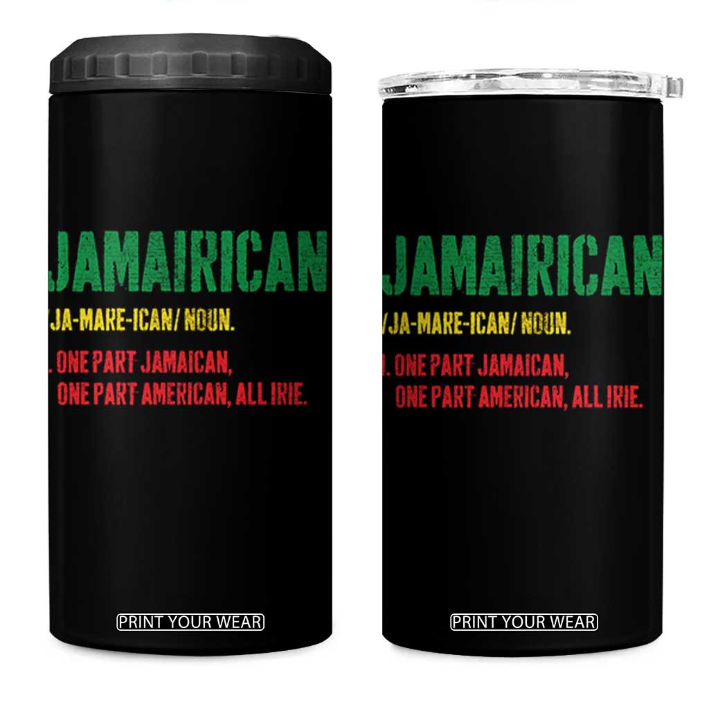 Funny Jamaican American 4 in 1 Can Cooler Tumbler Retro Jamairican Roots TS10 One Size: 16 oz Black Print Your Wear