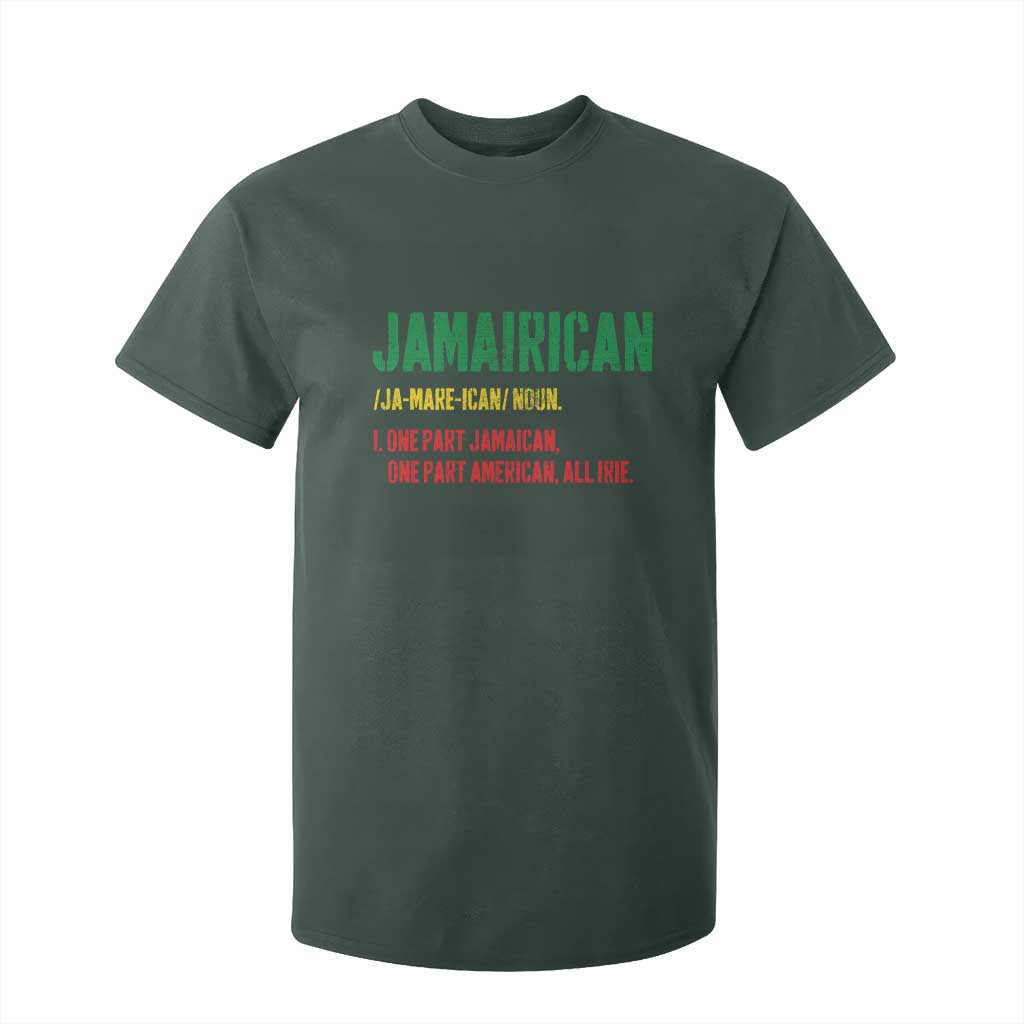 Funny Jamaican American T Shirt For Kid Retro Jamairican Roots TS10 Dark Forest Green Print Your Wear