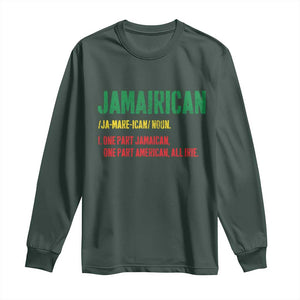 Funny Jamaican American Long Sleeve Shirt Retro Jamairican Roots TS10 Dark Forest Green Print Your Wear