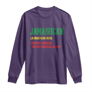 Funny Jamaican American Long Sleeve Shirt Retro Jamairican Roots TS10 Purple Print Your Wear