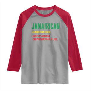 Funny Jamaican American Raglan Shirt Retro Jamairican Roots TS10 Sport Gray Red Print Your Wear