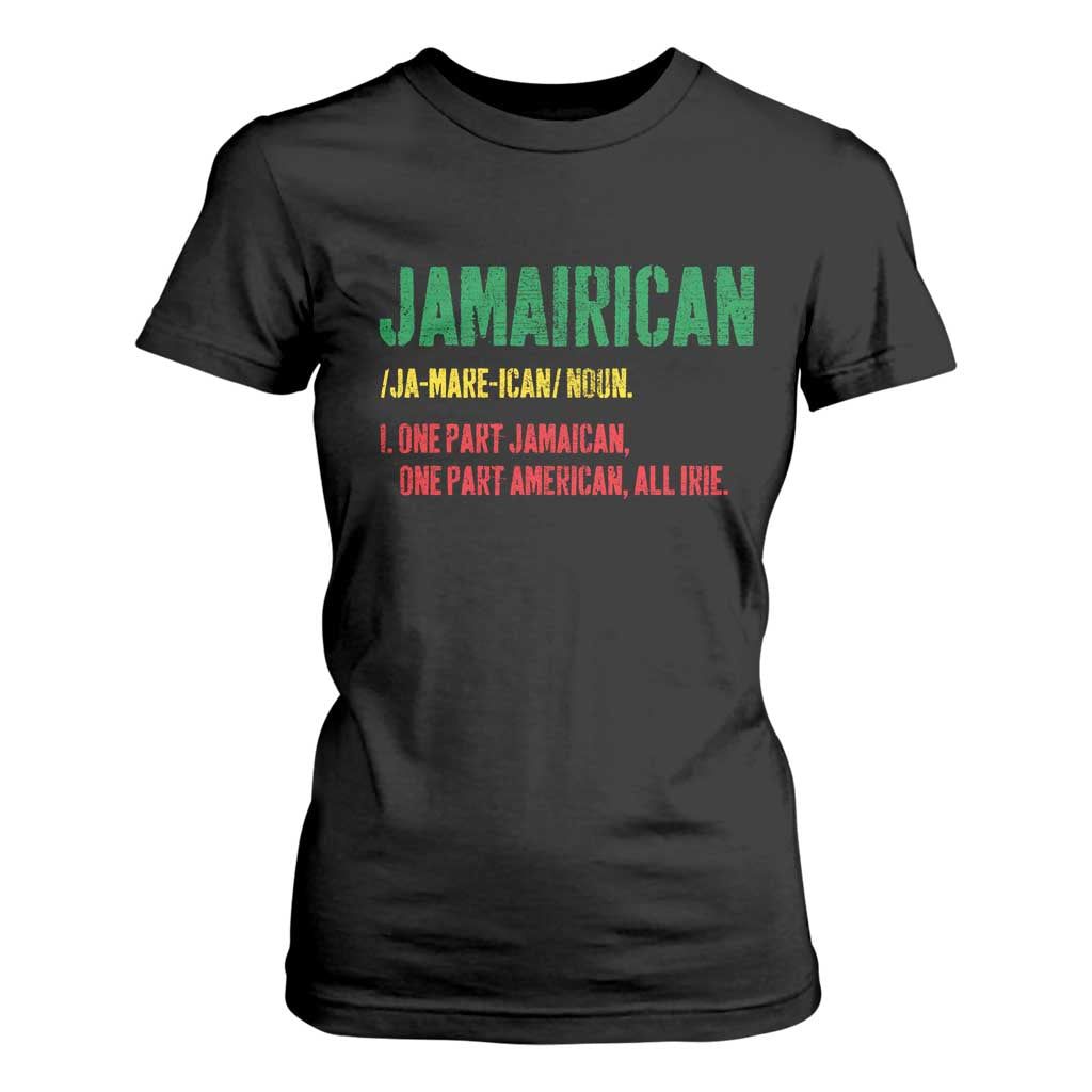 Funny Jamaican American T Shirt For Women Retro Jamairican Roots TS10 Black Print Your Wear