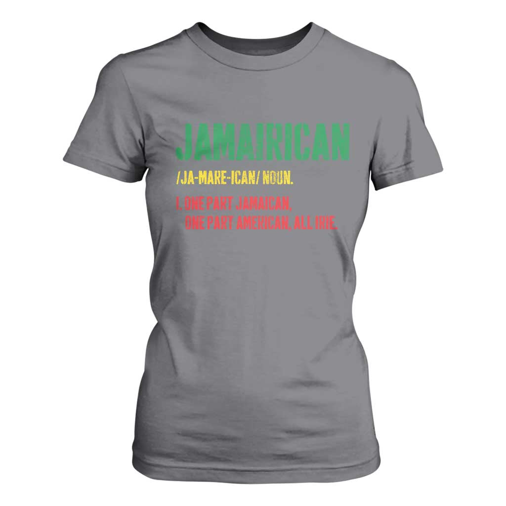 Funny Jamaican American T Shirt For Women Retro Jamairican Roots TS10 Charcoal Print Your Wear