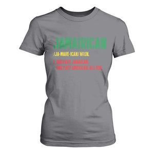 Funny Jamaican American T Shirt For Women Retro Jamairican Roots TS10 Charcoal Print Your Wear