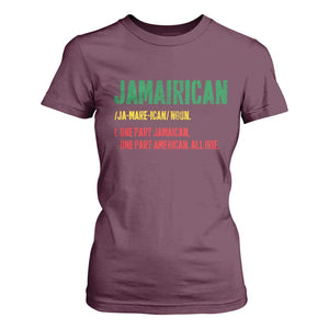 Funny Jamaican American T Shirt For Women Retro Jamairican Roots TS10 Maroon Print Your Wear