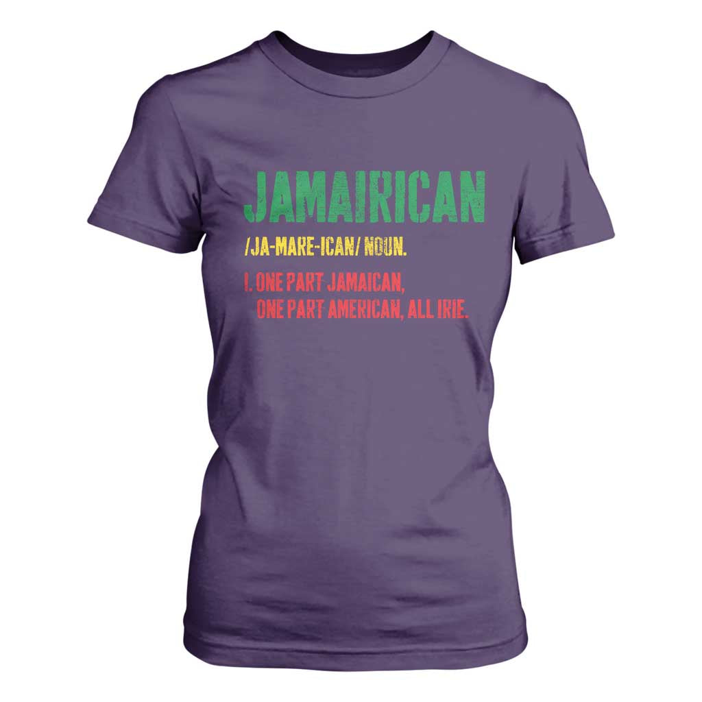 Funny Jamaican American T Shirt For Women Retro Jamairican Roots TS10 Purple Print Your Wear