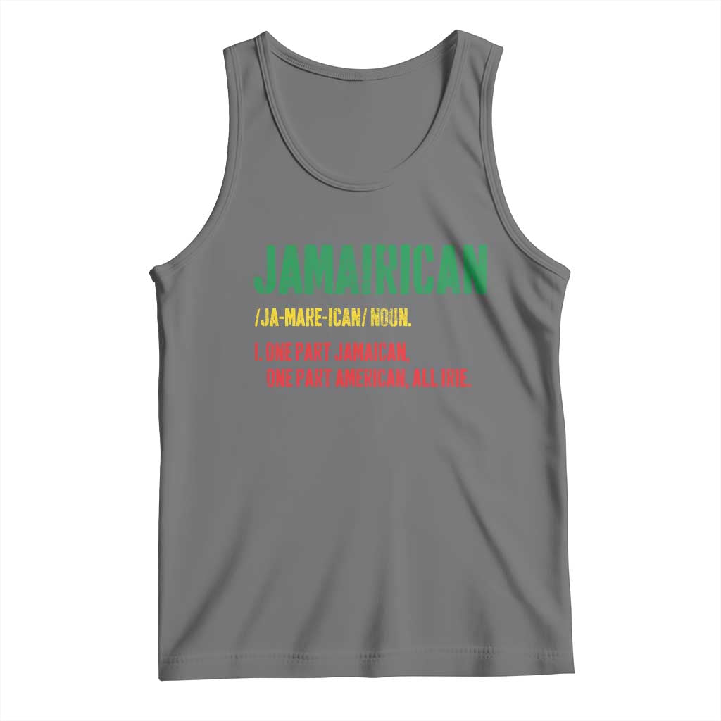 Funny Jamaican American Tank Top Retro Jamairican Roots TS10 Black Heather Print Your Wear